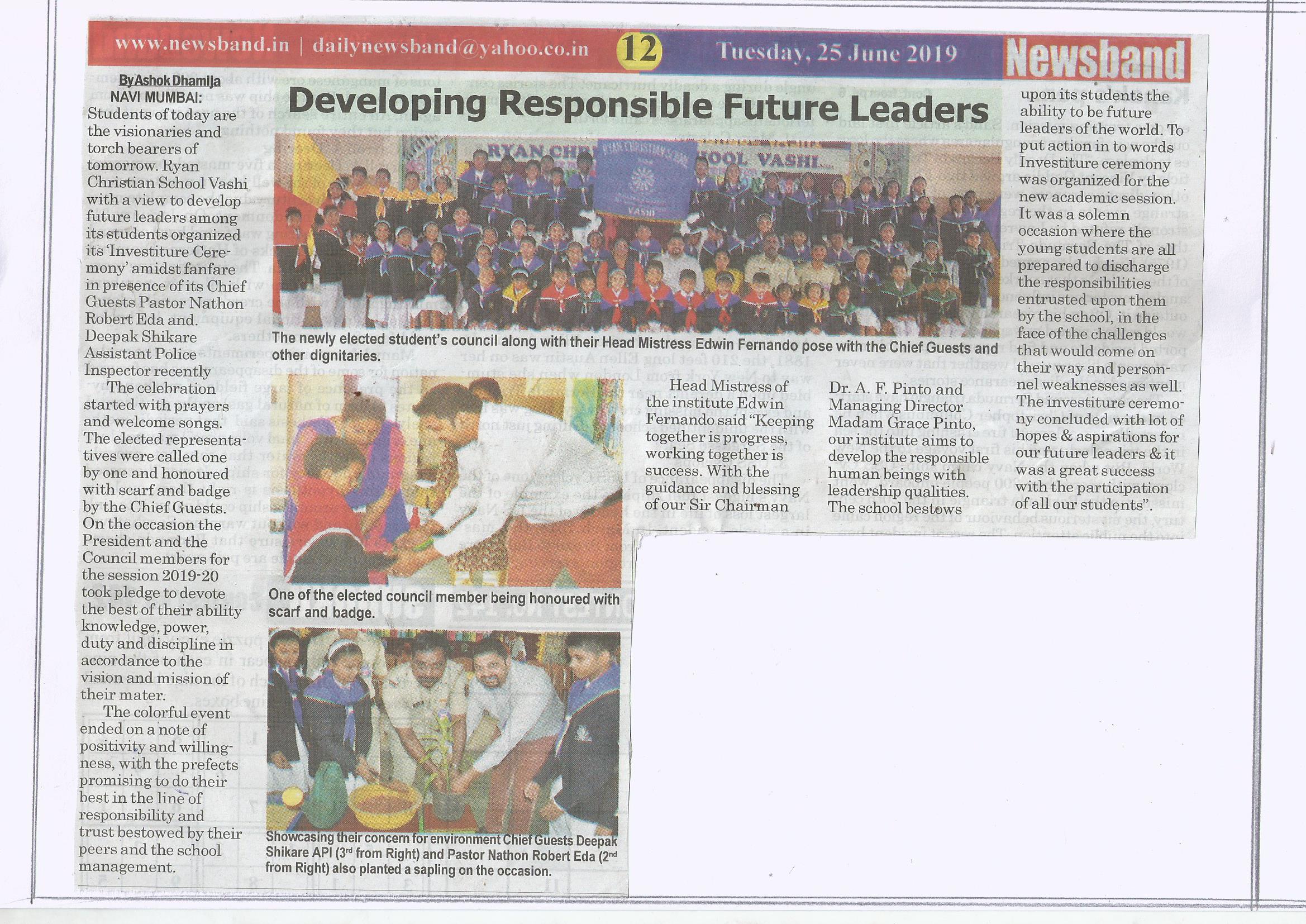 Investiture Ceremony was featured in Newsband